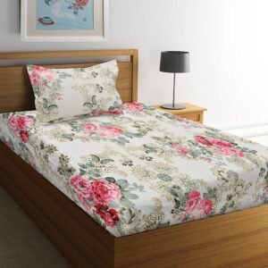 Cotton Bedsheet With Pillow Cover | 100% Cotton 144 TC - Single Bed