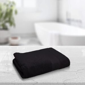 Trident 100% Cotton Bath Towels | Supersoft Heavy 500 GSM | Set of 2 Pcs - Black