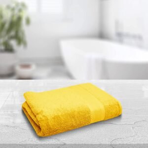 Trident 100% Cotton Bath Towels | Supersoft Heavy 500 GSM | Set of 2 Pcs - Mustard